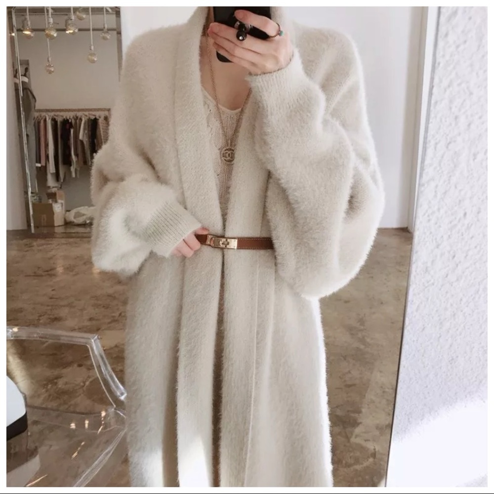 🌺 The Lukah Long Teddy Bear Soft Cardigan Sweater - Picture 6 of 11